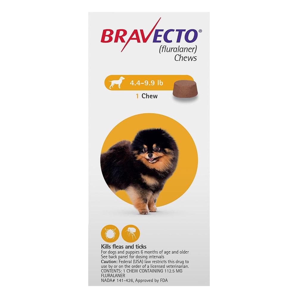 Bravecto For Toy Dogs 2-4.5kg (4.4 To 10lbs) Yellow 2 Chews