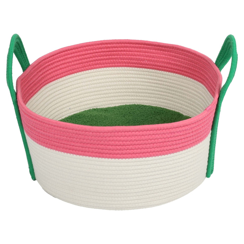 Coockoo Katzenkorb Binge rosa/grün, Maße: 44 x 44 x 20 cm Coockoo Katzenkorb Binge rosa/grün, Maße: 44 x 44 x 20 cm