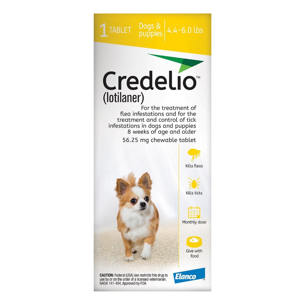 Credelio For Dogs 04 To 06 Lbs (56.25 Mg) Yellow 3 Doses