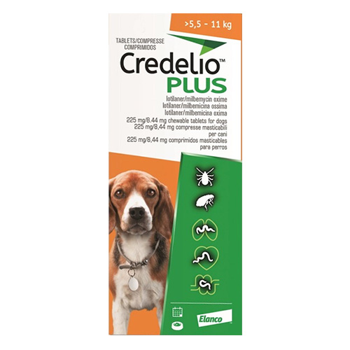 Credelio Plus For Medium Dog 5.5-11kg Orange 12 Chews