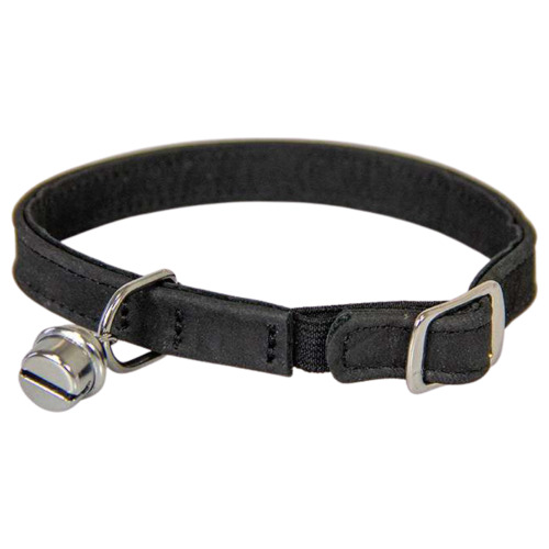 Das Lederband Katzenhalsband mit Gummizug Black Das Lederband Katzenhalsband mit Gummizug Black