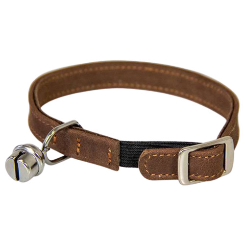 Das Lederband Katzenhalsband mit Gummizug Mocca Das Lederband Katzenhalsband mit Gummizug Mocca