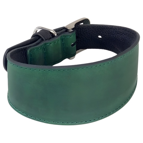 Das Lederband Windhundhalsband Vancouver Hunting Green/Black Das Lederband Windhundhalsband Vancouver Hunting Green/Black