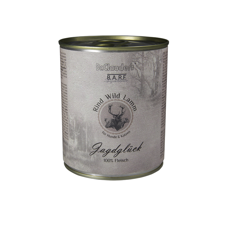 Dr.Clauder’s BARF Jagdglück mit Wild Komplett Menü Dosen Hundenassfutter - Sparpaket: 6 x 800g Dr.Clauder’s BARF Jagdglück mit Wild Komplett Menü Dosen Hundenassfutter - Sparpaket: 6 x 800g