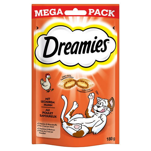Dreamies Mega Pack mit leckerem Huhn 180 g - 4 Stück Dreamies Mega Pack mit leckerem Huhn 180 g - 4 Stück