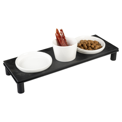 Duvo+ Dinner Set Stone Up Buffet Square weiß/schwarz für Hunde Duvo+ Dinner Set Stone Up Buffet Square weiß/schwarz für Hunde
