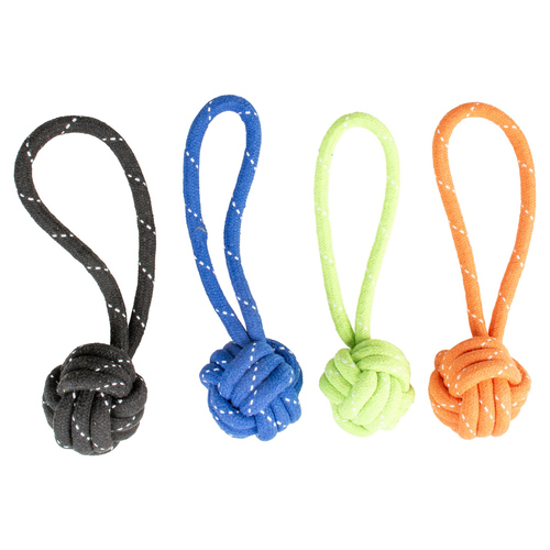 Duvo+ Hundespielzeug Scooby Seil Dummy Ball mit Schlaufe bunt Duvo+ Hundespielzeug Scooby Seil Dummy Ball mit Schlaufe bunt