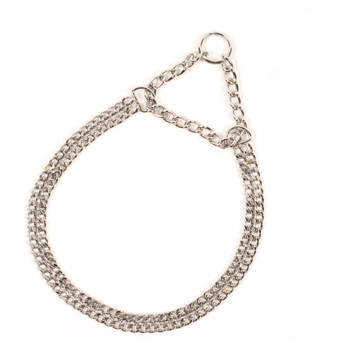 Duvo+ Slip Hundehalsband verchromt 2-reihig, Maße: 55 cm Duvo+ Slip Hundehalsband verchromt 2-reihig, Maße: 55 cm