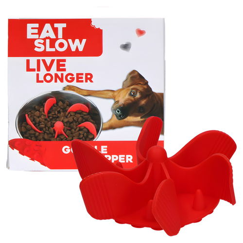 Eat Slow Live Longer Anti-Schlingeinsatz rot, Größe: S Eat Slow Live Longer Anti-Schlingeinsatz rot, Größe: S