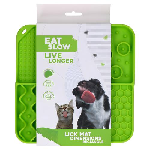 Eat Slow Live Longer Leckmatte mit tiefen Fächern grün, Maße: 21 x 21 cm Eat Slow Live Longer Leckmatte mit tiefen Fächern grün, Maße: 21 x 21 cm