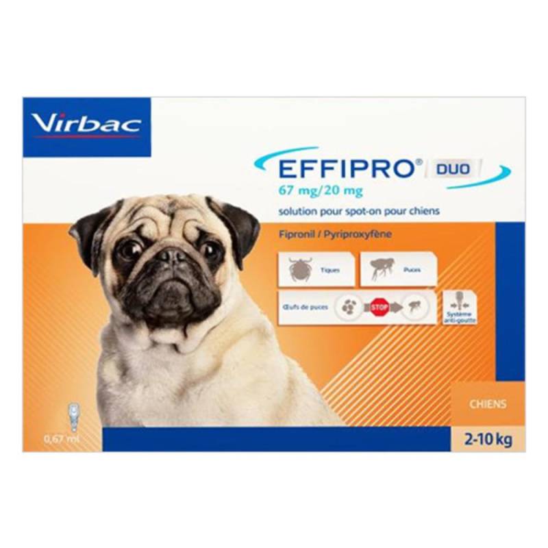 Effipro Duo Spot- On For Small Dogs Up To 22 Lbs 12 Doses