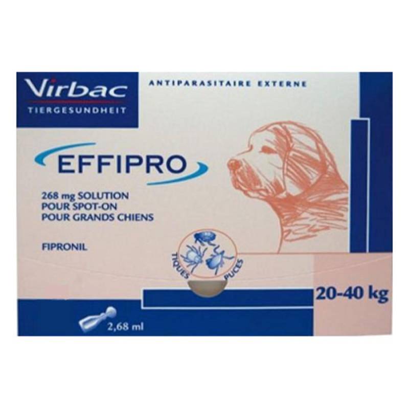 Effipro Spot-On Solution For Large Dogs (20-40 Kg) 12 Pipettes