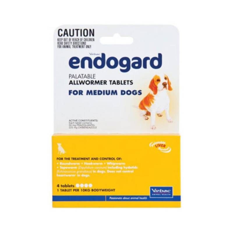 Endogard For Medium Dogs 10kg (Yellow) 2 Tablets