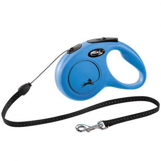 FLEXI Rollleine New CLASSIC Seil - 5m, bis 12kg Blau FLEXI Rollleine New CLASSIC Seil - 5m, bis 12kg Blau