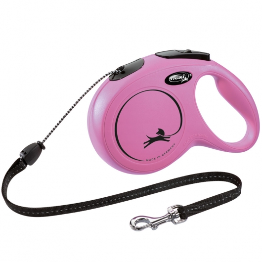 FLEXI Rollleine New CLASSIC Seil - 8m, bis 20kg Pink FLEXI Rollleine New CLASSIC Seil - 8m, bis 20kg Pink
