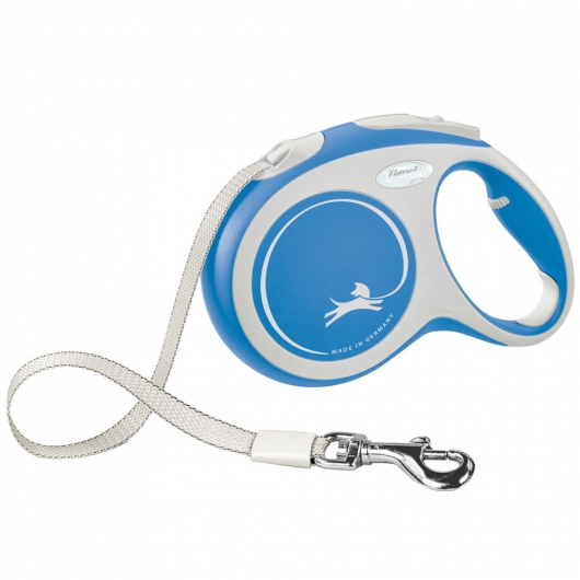 FLEXI Rollleine New COMFORT Gurt - 5m, bis 25kg Blau FLEXI Rollleine New COMFORT Gurt - 5m, bis 25kg Blau