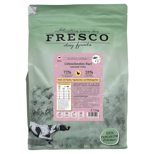 FRESCO TrockenBarf Junioren-Menü Huhn mit Kürbis, Topinambur und Blütenpollen 1 kg FRESCO TrockenBarf Junioren-Menü Huhn mit Kürbis, Topinambur und Blütenpollen 1 kg