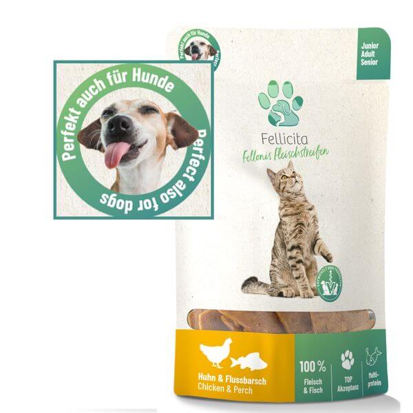 Fellicita Fellonis Snacks Fleischstreifen Huhn und Flussbarsch 50g Hundesnacks Fellicita Fellonis Snacks Fleischstreifen Huhn und Flussbarsch 50g Hundesnacks