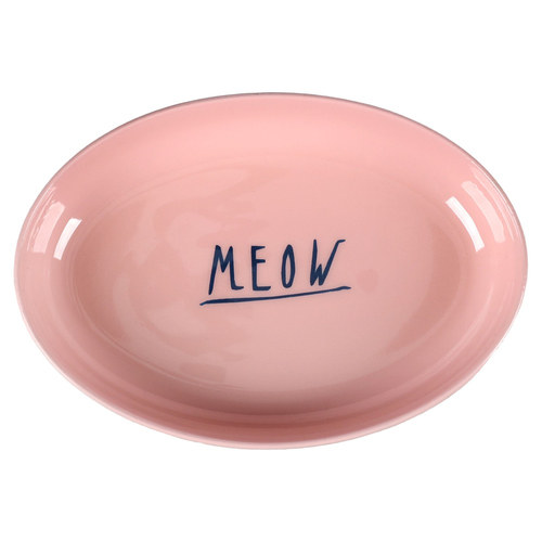 Flamingo Futter- und Trinknapf Nell oval hellgrau/rosa für Katzen Flamingo Futter- und Trinknapf Nell oval hellgrau/rosa für Katzen