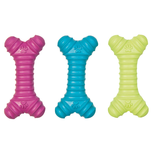 Flamingo Gummi Squeaky Knochen mit Pfötchen Flamingo Gummi Squeaky Knochen mit Pfötchen
