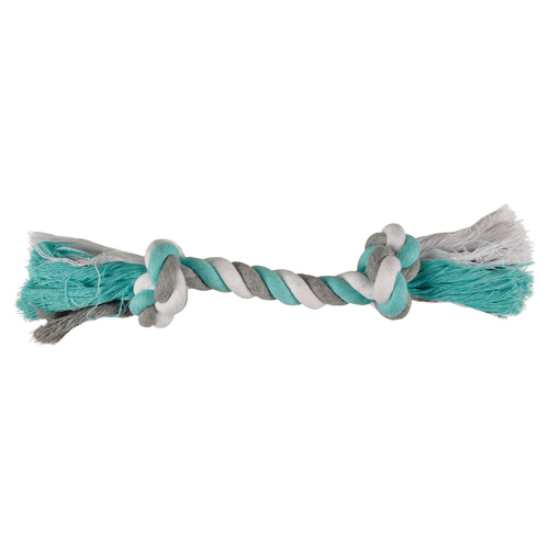 Flamingo Hundespielzeug Jim Spieltau 2 Knoten Baumwolle mint/weiß, Größe: L Flamingo Hundespielzeug Jim Spieltau 2 Knoten Baumwolle mint/weiß, Größe: L