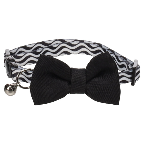 Flamingo Katzen Halsband mit Schleife Kamil schwarz Flamingo Katzen Halsband mit Schleife Kamil schwarz