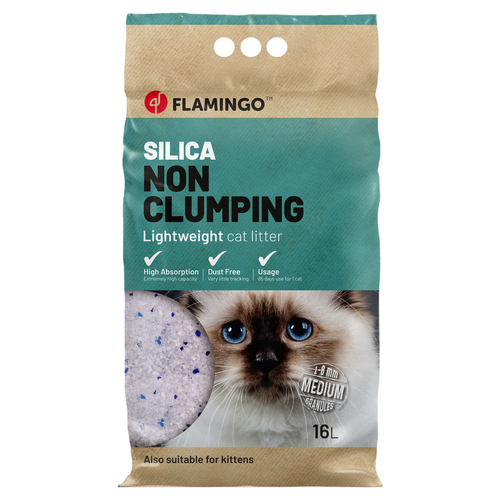 Flamingo Katzenstreu Silikatstreu mittelgroße Körner 16 l Flamingo Katzenstreu Silikatstreu mittelgroße Körner 16 l