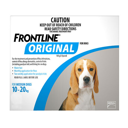 Frontline Original For Medium Dogs 10-20kg (Blue) 12 Pipettes