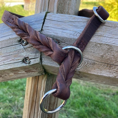 Halsband aus Leder mit verstellbarem Zugstopp