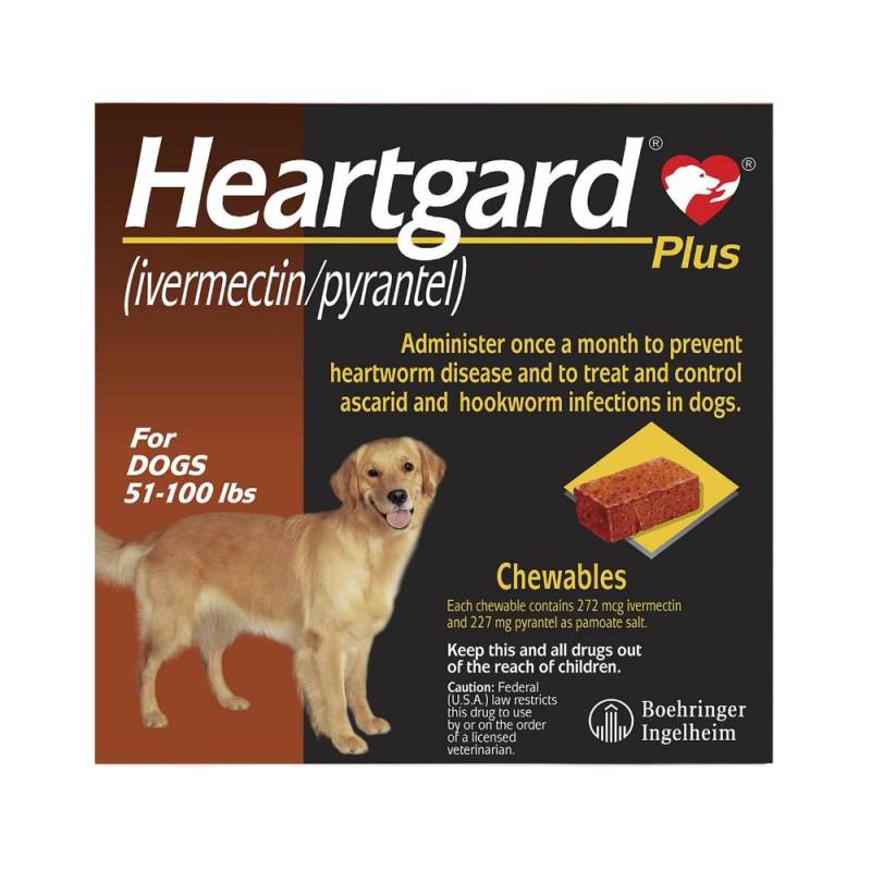 Heartgard Plus Chewables For Large Dog 22-45 Kg (51 To 100lbs) Brown 12 Chews