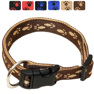 Hundehalsband Nylon Pfötchen WienerLock Steckschloss®