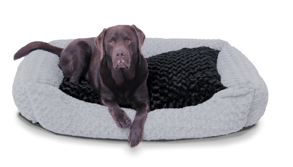 Hundekissen in Hellgrau, plüschig, mit Wendekissen 120 x 80 cm, Memory Foam Hundekissen in Hellgrau, plüschig, mit Wendekissen 120 x 80 cm, Memory Foam