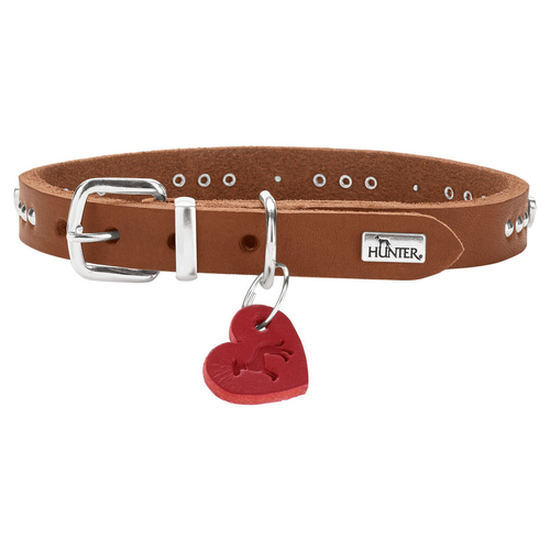 Hunter Halsband Aalborg Hearts cognac, Größe: XXS-XS / 27 cm Hunter Halsband Aalborg Hearts cognac, Größe: XXS-XS / 27 cm
