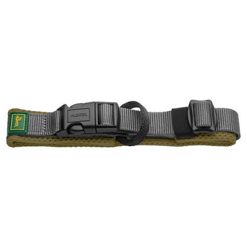 Hunter Halsband Maldon oliv/grau, Größe: L / Breite: 2,5 cm Hunter Halsband Maldon oliv/grau, Größe: L / Breite: 2,5 cm