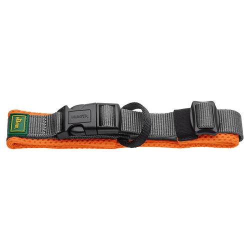 Hunter Halsband Maldon orange/grau, Größe: XL / Breite: 2,5 cm Hunter Halsband Maldon orange/grau, Größe: XL / Breite: 2,5 cm