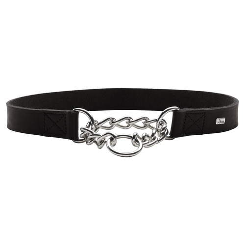 Hunter Halsband mit Kette Aalborg schwarz, Größe: M-L / Breite: 4,5 cm Hunter Halsband mit Kette Aalborg schwarz, Größe: M-L / Breite: 4,5 cm