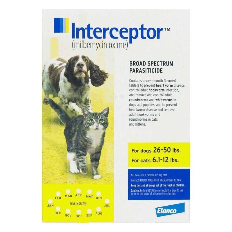 Interceptor Spectrum Tasty Chews For Medium Dogs 11 To 22kg (Yellow) 12 Chews