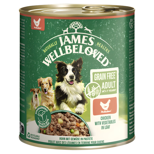 JAMES WELLBELOVED Adult Getreidefrei Huhn 800 g - 6 Stück JAMES WELLBELOVED Adult Getreidefrei Huhn 800 g - 6 Stück