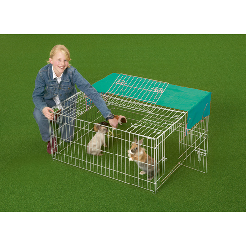 Karlie Freigehege Metall mit Sonnenschutz Karlie Freigehege Metall mit Sonnenschutz