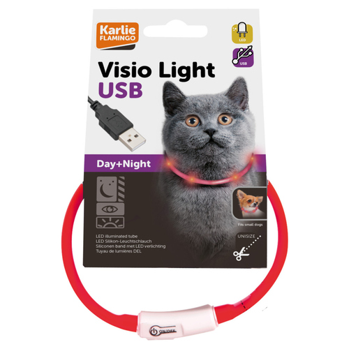 Karlie Visio Light - LED-Leuchtring für Katzen rot Karlie Visio Light - LED-Leuchtring für Katzen rot