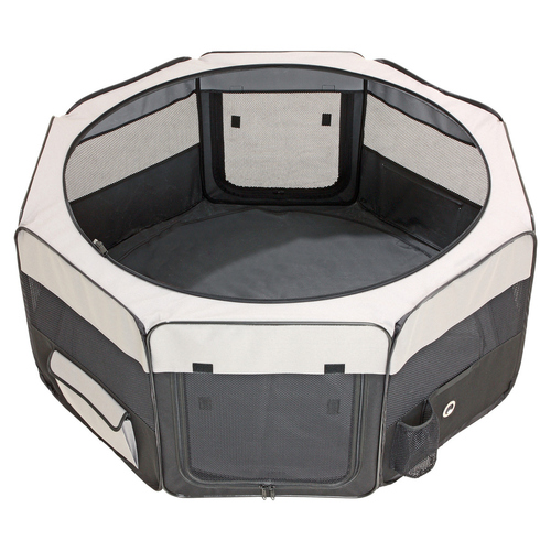 Flamingo Welpenauslauf-Faltbox Smart Top Lounge, grau/schwarz Flamingo Welpenauslauf-Faltbox Smart Top Lounge, grau/schwarz