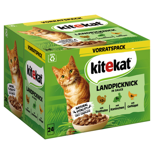 Kitekat Multipack Landpicknick in Sauce 24 x 85 g - 2 Stück Kitekat Multipack Landpicknick in Sauce 24 x 85 g - 2 Stück