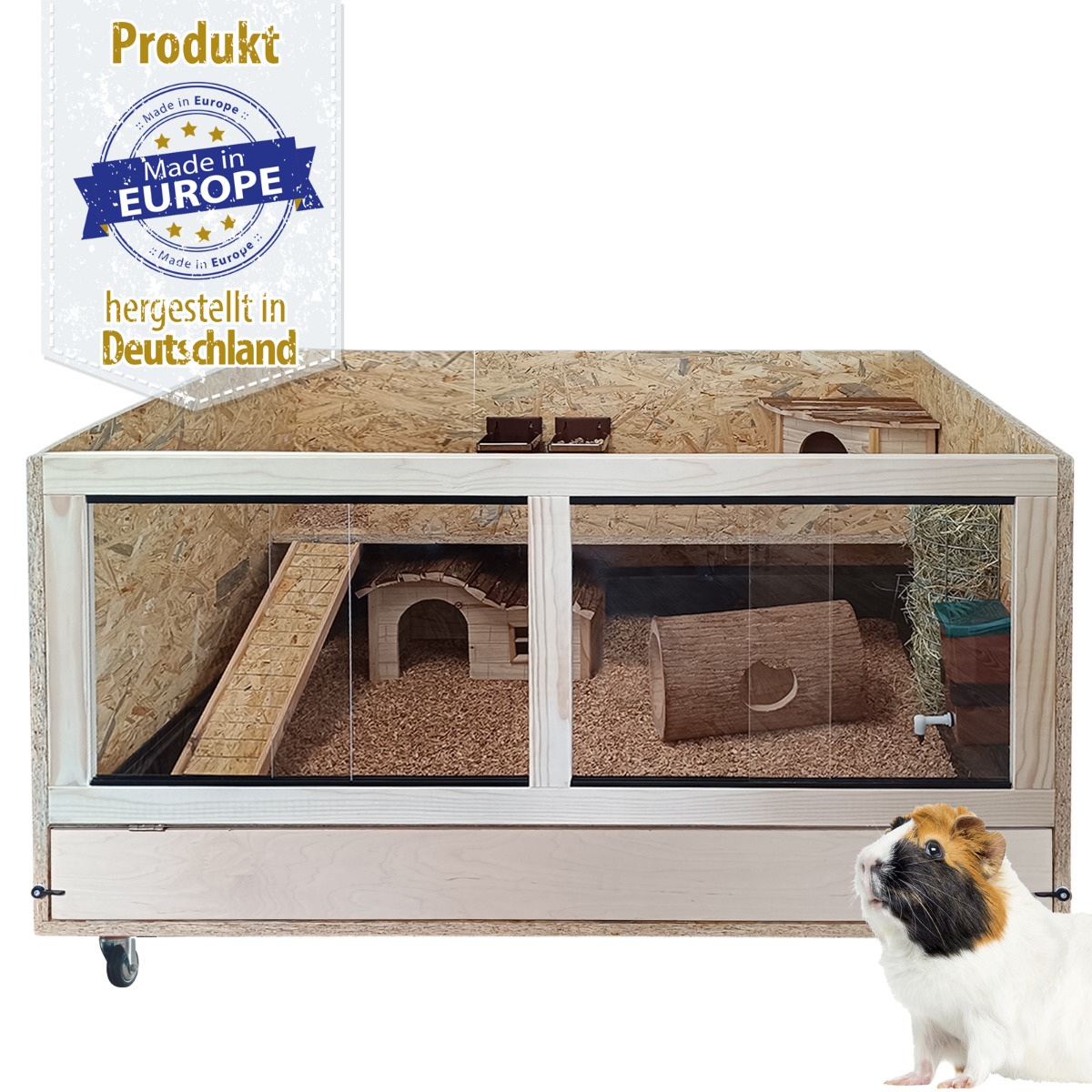 Kleintierstall / Meerschweinchenstall 120x100 cm - Plexiglasfront - Komplettset Kleintierstall / Meerschweinchenstall 120x100 cm - Plexiglasfront - Komplettset
