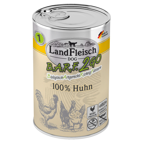 LandFleisch B.A.R.F. 2GO 100 % vom Huhn 400 g - 6 Stück LandFleisch B.A.R.F. 2GO 100 % vom Huhn 400 g - 6 Stück