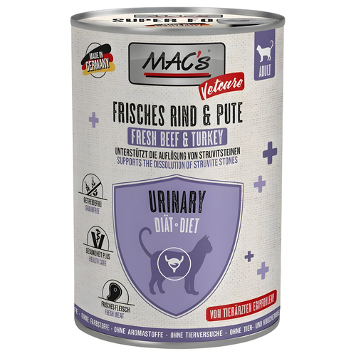 MACs Vetcare Urinary Rind & Pute 400 g - 6 Stück MACs Vetcare Urinary Rind & Pute 400 g - 6 Stück
