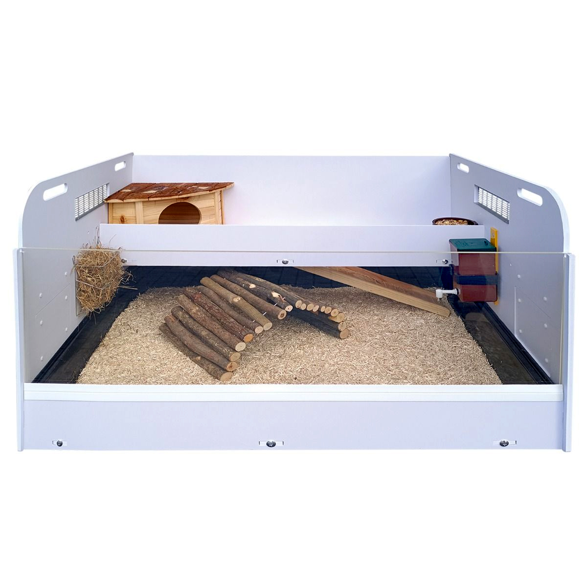 Meerschweinchen Stall - Komplettset mit Kunststoffausstattung - Kleintierstall Meerschweinchen Stall - Komplettset mit Kunststoffausstattung - Kleintierstall