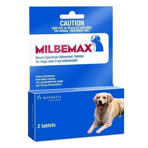 Milbemax Allwormer Tablets For Large Dogs 5 To 25 Kg 2 Tablets