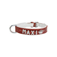 MyName Leder-Halsband, rot