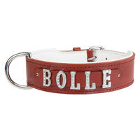 MyName Leder-Halsband, rot