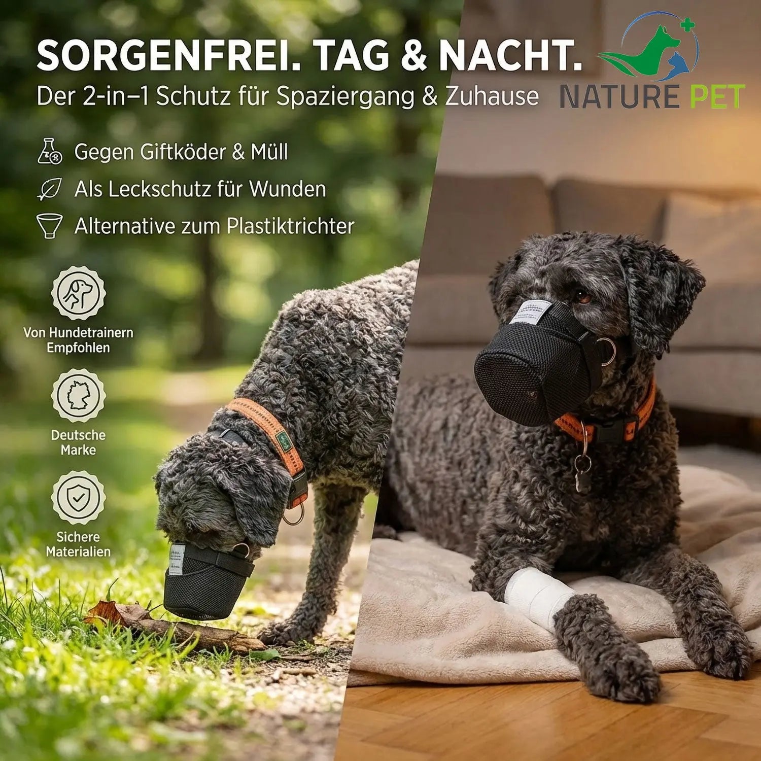 Nature Pet Giftköderschutz für Hunde – Maulkorb gegen Giftköder & Leckschutz – L Lang Nature Pet Giftköderschutz für Hunde – Maulkorb gegen Giftköder & Leckschutz – L Lang